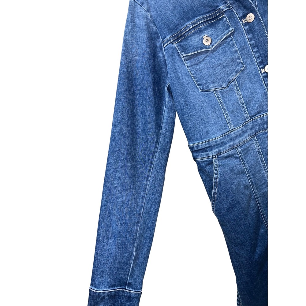 J.Jill Denim Duster Jean Dress Long Sleeve Medium Wash Blue Womens Small - Picture 4 of 8